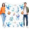 Süße Unterwasser-Meeresleben-Kuscheldecke - Weiches, gemütliches Fleece für Kinderbett, Sofadekor Wal Oktopus Qualle Clownfisch Seepferdchen