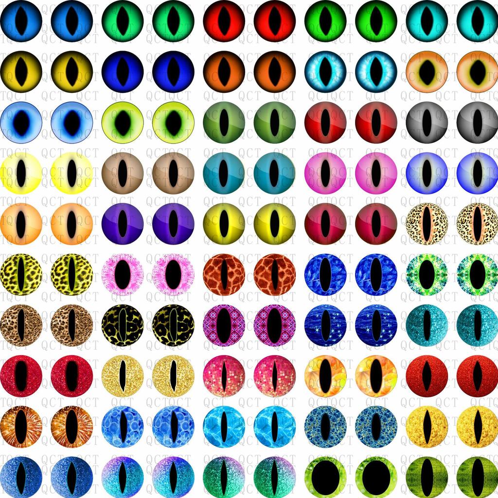 50Pcs 681012Mm Doll Glass Eye Round Dragon Cat Eyes In Pairs Flatback Cabochons Decoration Keychain Diy Accessories