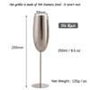 304 Stainless Steel Cocktail & Champagne Goblet, 250ml Metal Wine Glass for Bar & KTV.