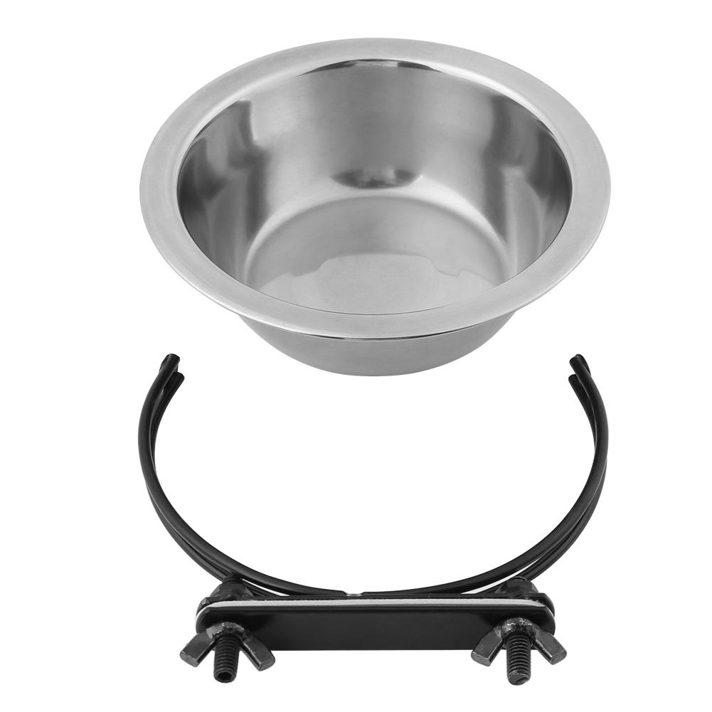 Dog Bowl Diner Dish Stainless Steel Hanging Pet Puppy Cat Food Water Feeder M