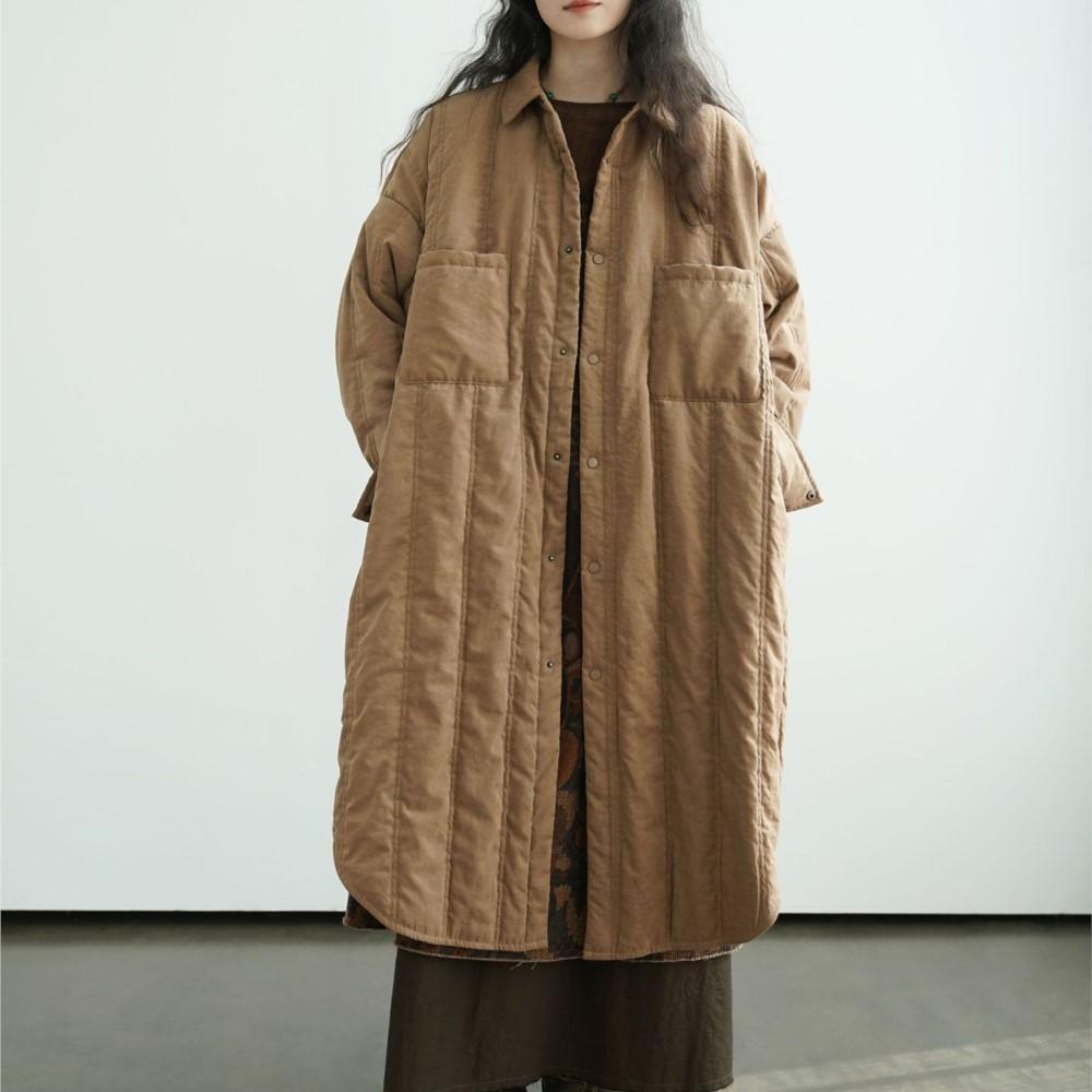 Johnature Women Vintage Jackets Turn-down Collar Long Sleeve Spring Coats Button Solid Color Female Jackets