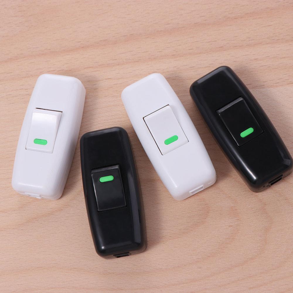 2pcs Inline on/Off Plastic Boat Shape Switch Classic Convenient Small Rocker Button Square Light Switch Bedside