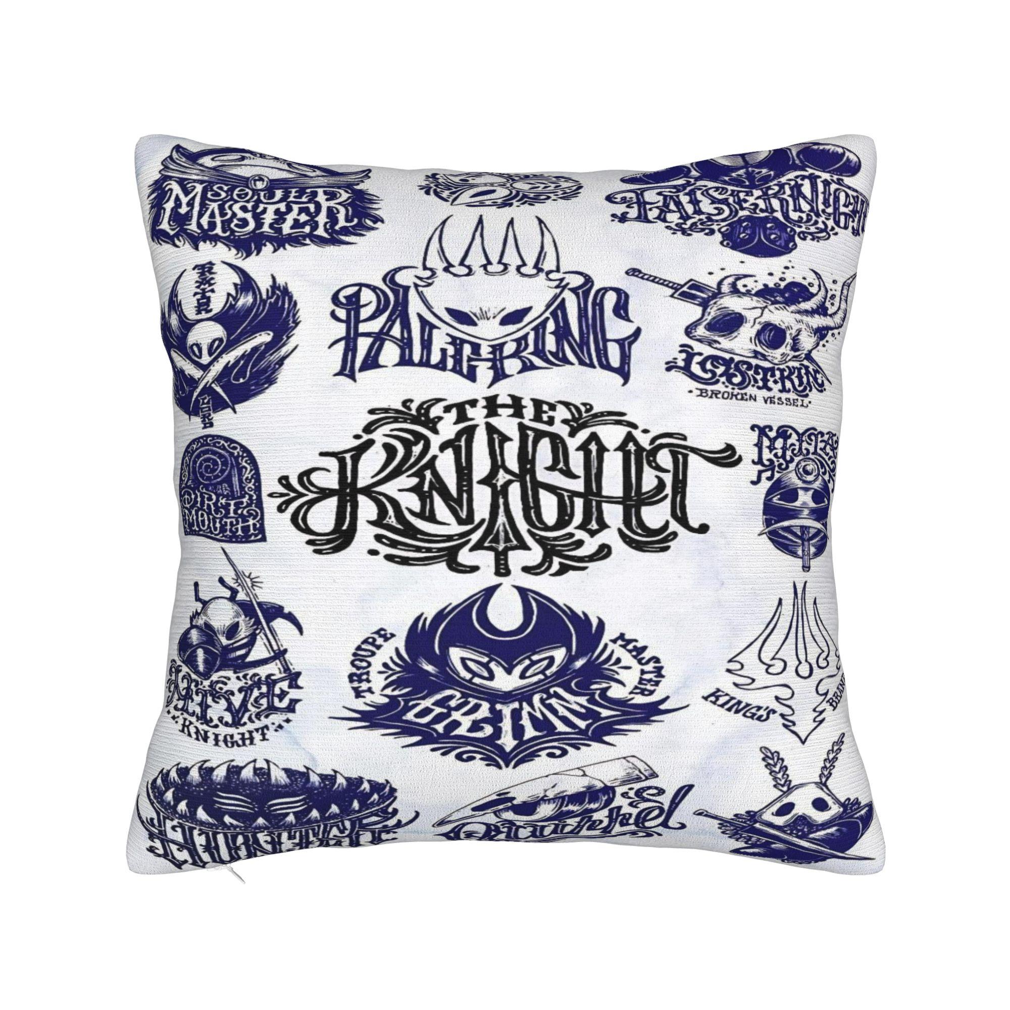 Мультяшный персонаж игры Hollow Knight Рыцарь и Шершень Наволочки Винтажная Наволочка Для Дивана Спальни Домашний Декор Печатная Наволочка 30x30cm 12x12in