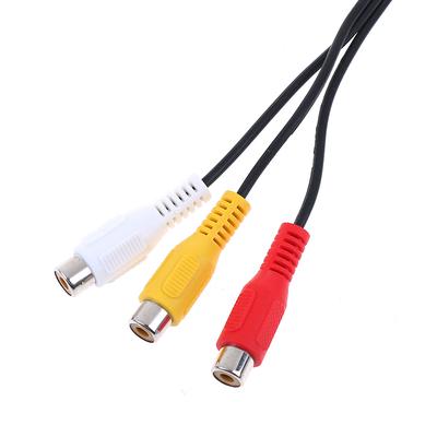 Hochgeschwindigkeits 90-Grad 3,5 mm Klinkenstecker auf 3 Cinch Buchse Adapter Audio Konverter