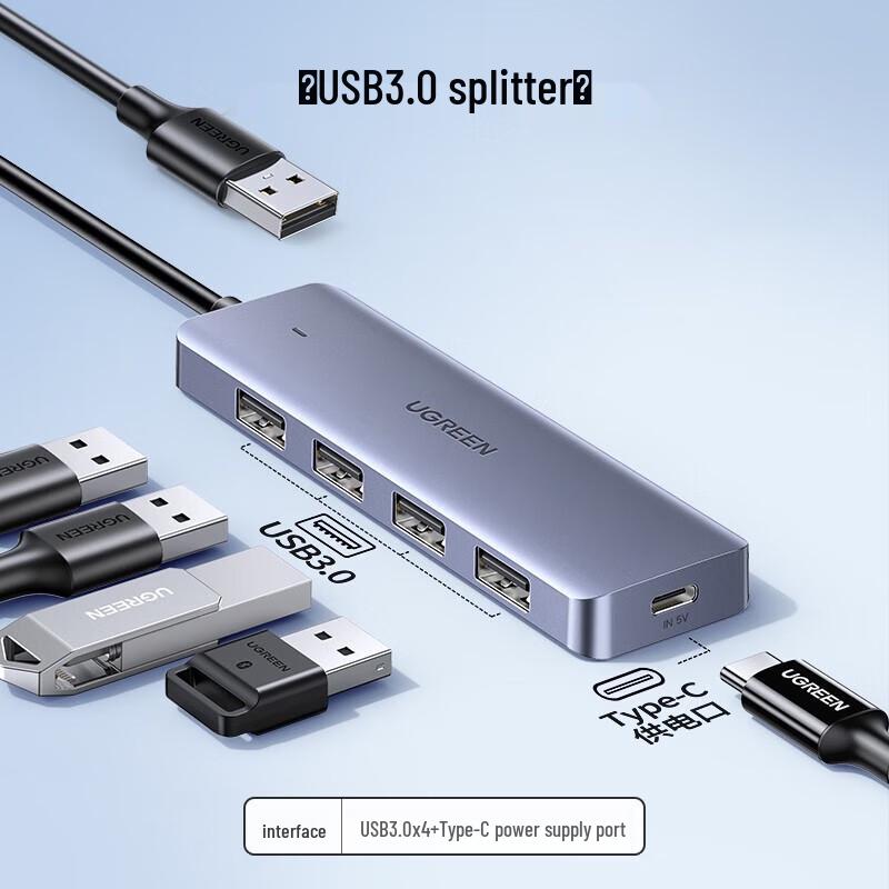 Ugreen USB 3.0 4-Port Hub with Type-C Power