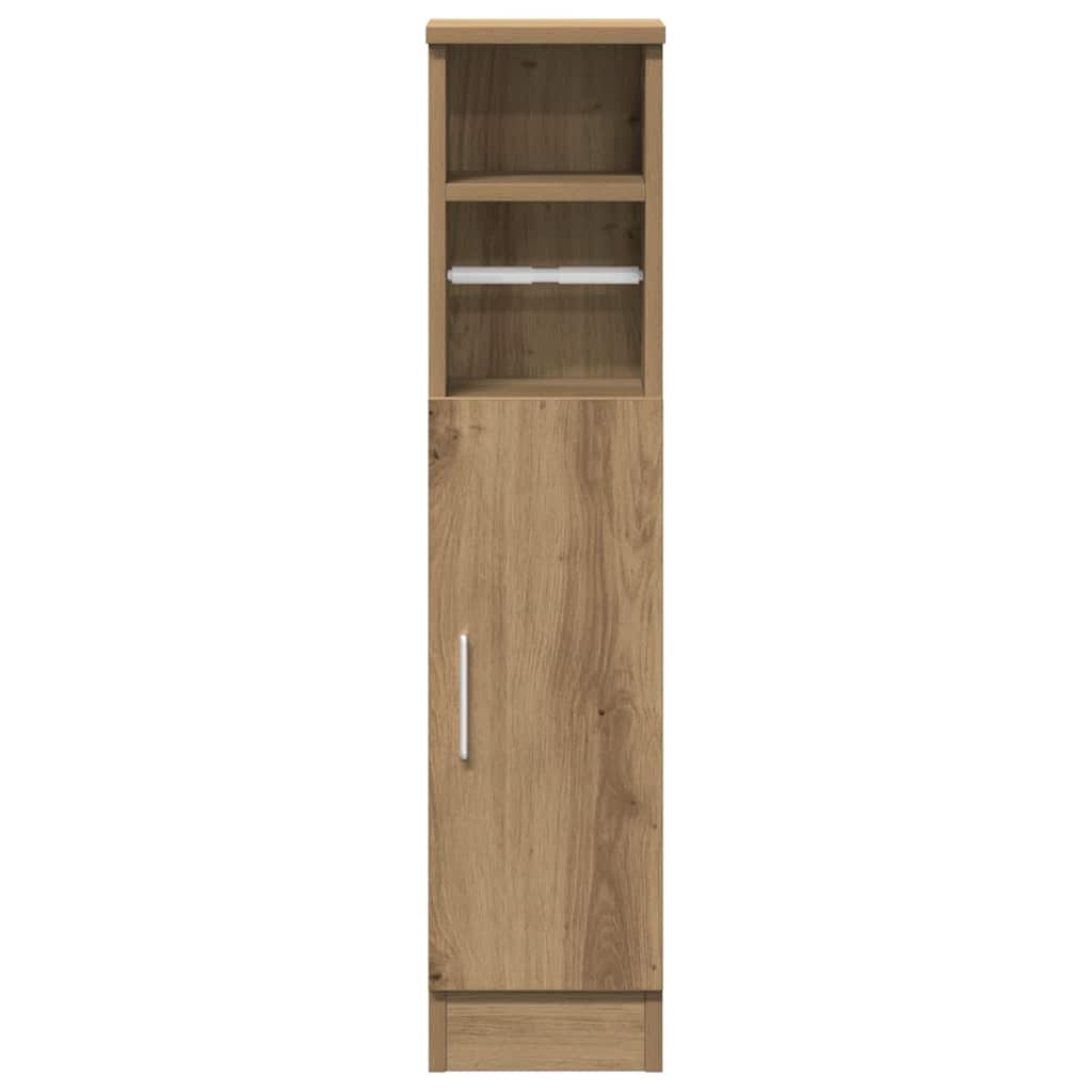 Bathroom Cabinet with Toilet Paper Holder Artisan Oak Finish 20.5 X 22 X 90 Cm