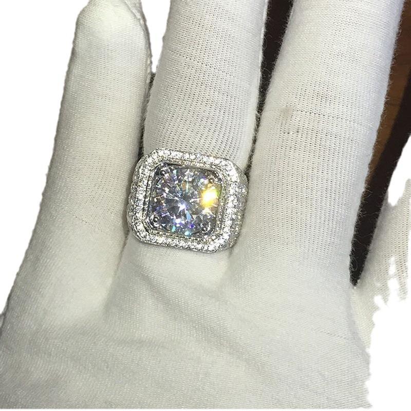 Europäische und amerikanische Moderinge, Neue dominierende Herren-Diamantringe, Voll ausgefasste Mikro-Pavé-Ringe