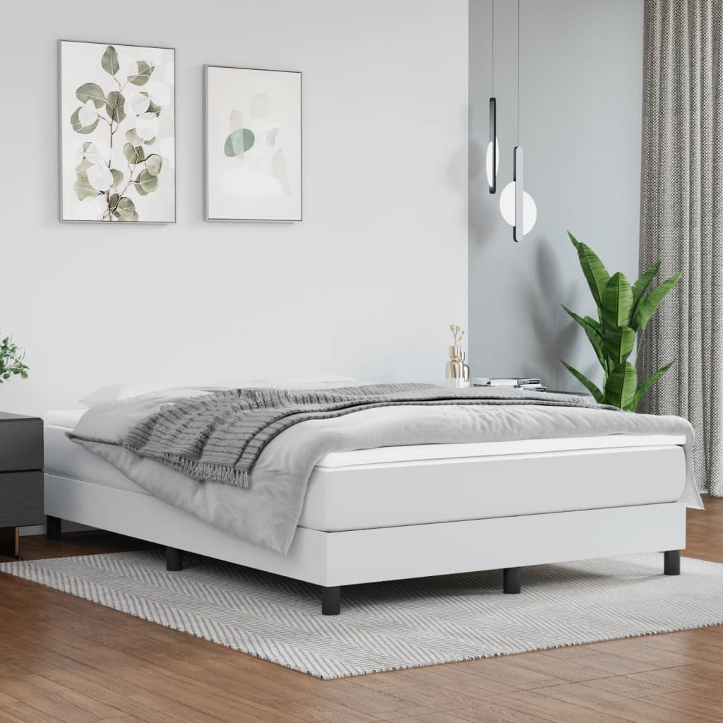 Vidaxl Materac Kieszeniowy, Biały, 140X200X20 Cm, Sztuczna Skóra