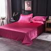 1pc Flat Bed Sheet Silky Bedsheets Solid Color Bed Linen Smooth Flat Sheets Sabanas Para Cama Home Textile Bed Sheets