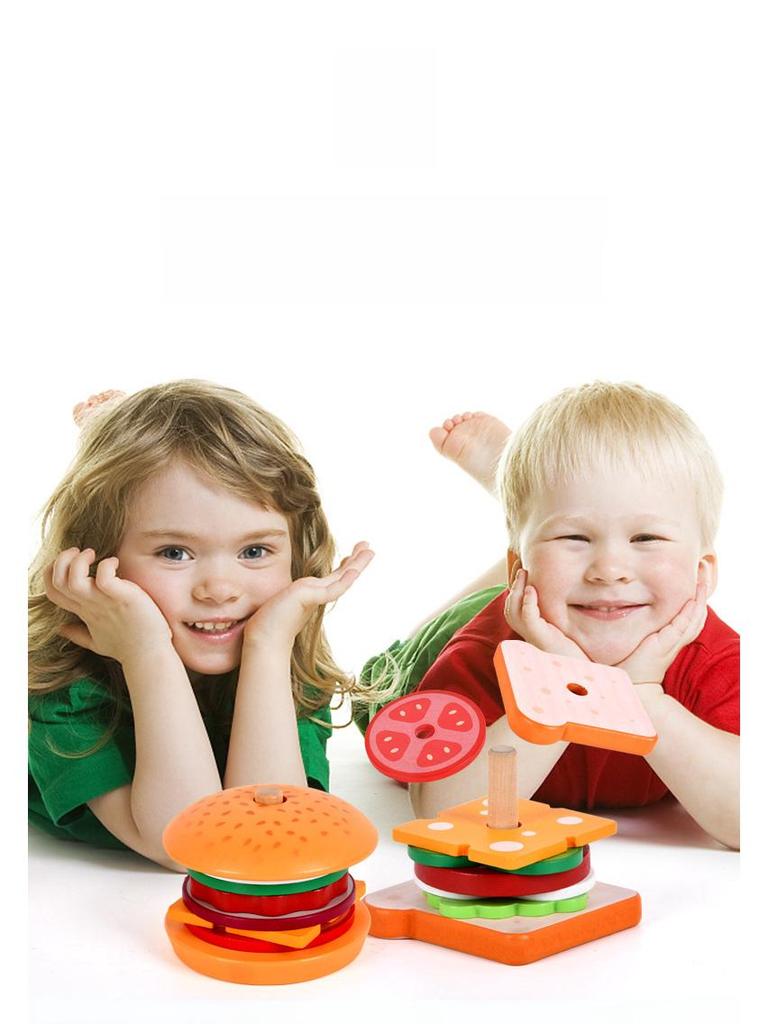 Mini Spiel-Hamburger-Set - Simuliertes Essen für Kinder-Puppenhaus und Kindergarten-Spaß