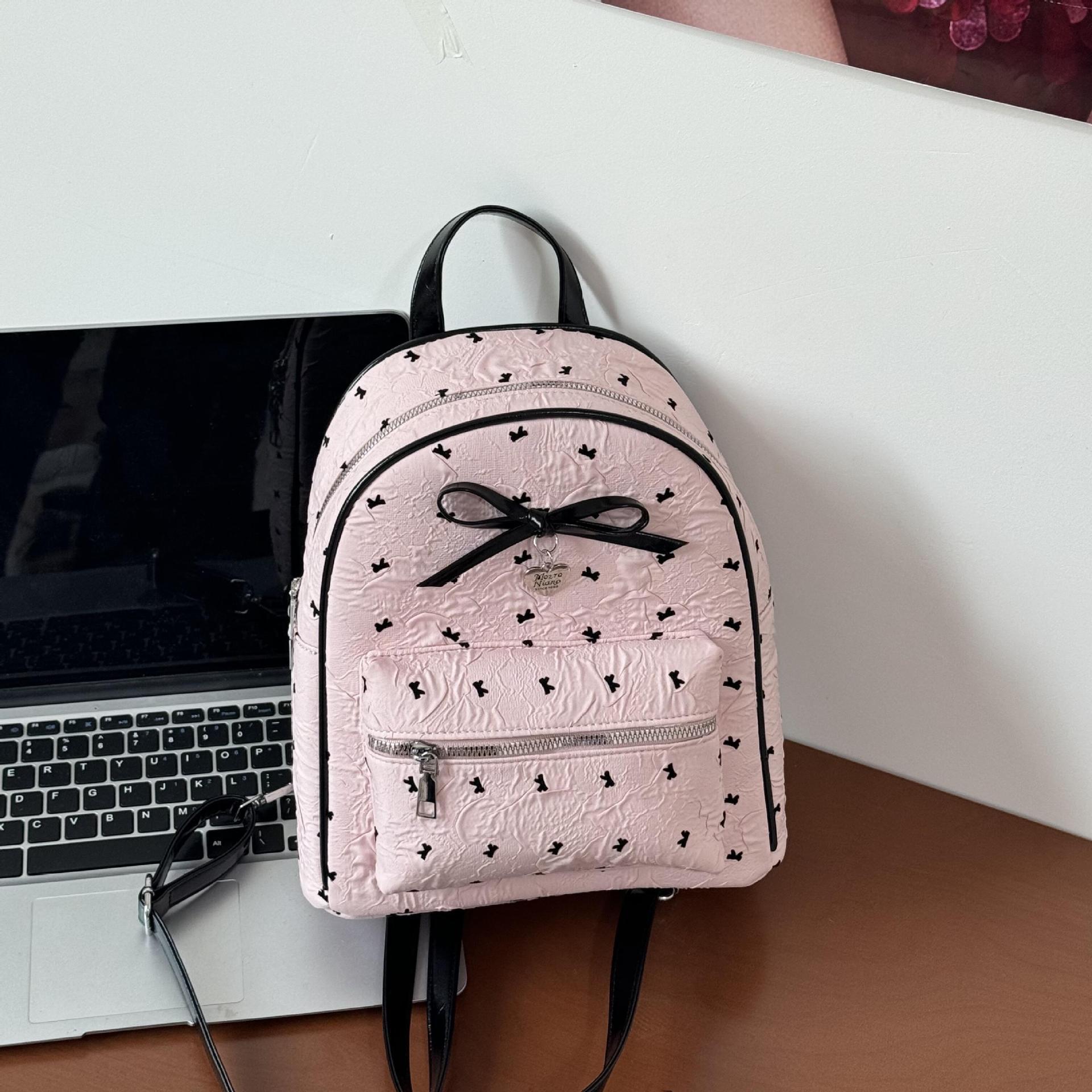 

Детский рюкзак женский 2025 новый корейский нишевый дизайн супер огонь модный плиссированный бант маленький рюкзак