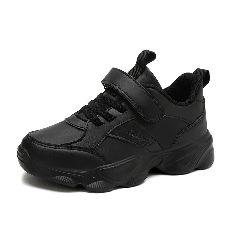 2025 Spring Kids Solid Color Soft Sole White Leather Sports Shoes