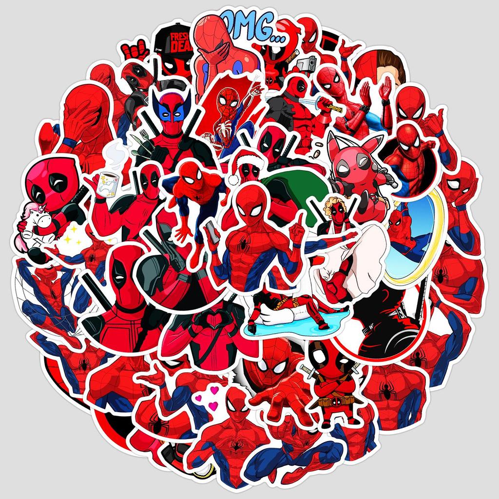 50pcs Spider-Man Stickers for Luggage, Laptop, Skateboard, Water Cup, and More
