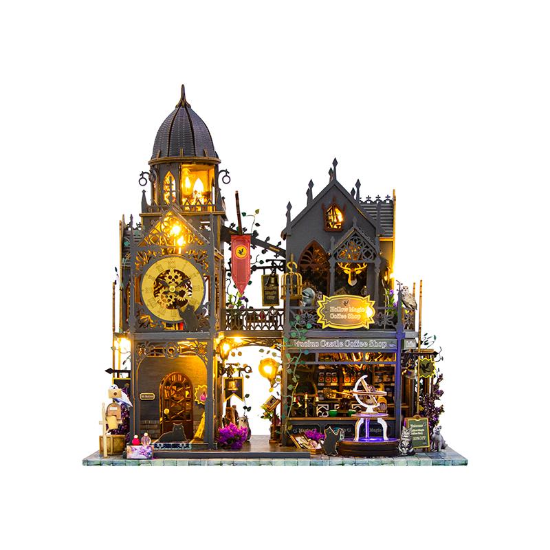 

Набор для сборки замка Хуоло - 3D деревянная миниатюрная модель волшебного замка, подарок ручной работы на Рождество для взрослых, распродажа в Черную пятницу