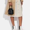 Coach Dempsey Signature Coated Canvas Litchi Grain Leather Bucket Bag Handbag Mini Women's Brown (Unisex) Handbags CE587 IMV2X