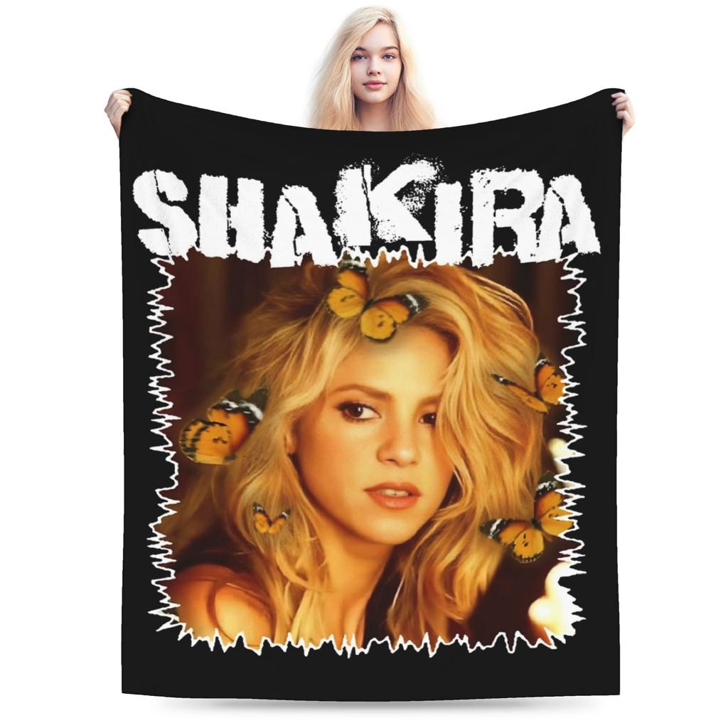 Zpěvačka Shakira Deky Fleece Textilní Dekorace Přenosná Ultra-Měkká Přehozová Deka pro Lůžkoviny Ložnici Přehoz na Postel