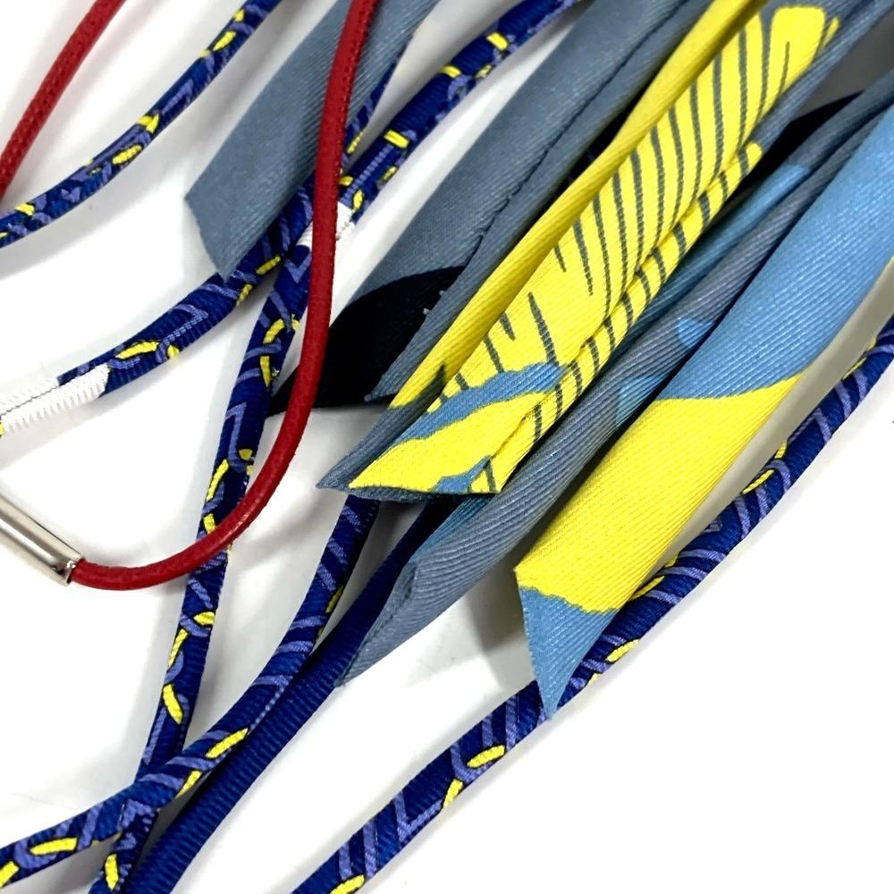 HERMES petit h Fishloo Key Holder Key Ring Bag Charm charm silk blue Unused