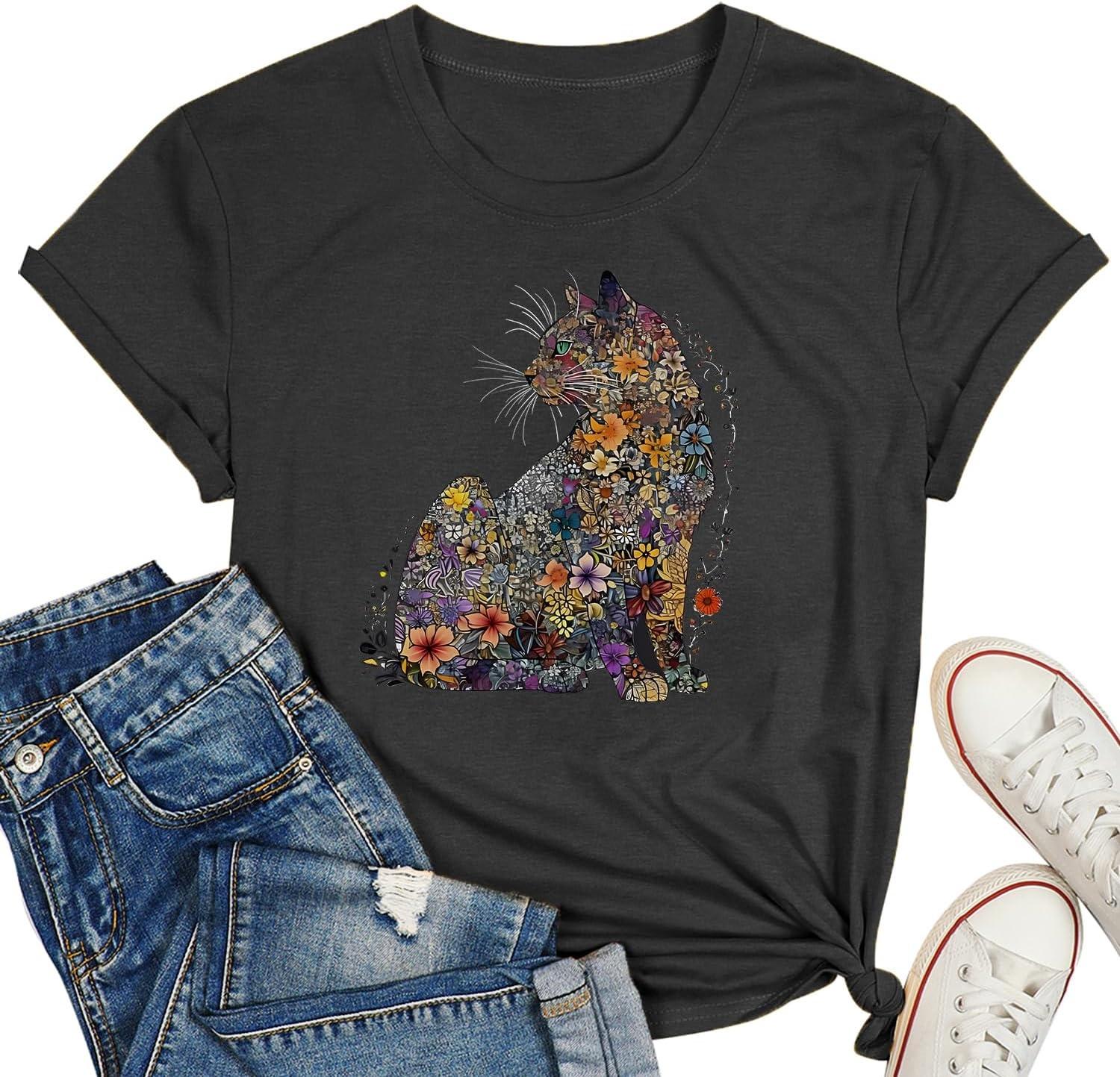 Hummingbird Shirt for Women Funny Women s Flower Graphic Tees Cute Bird Lover Short Sleeve Shirts XXXXXL чёрный