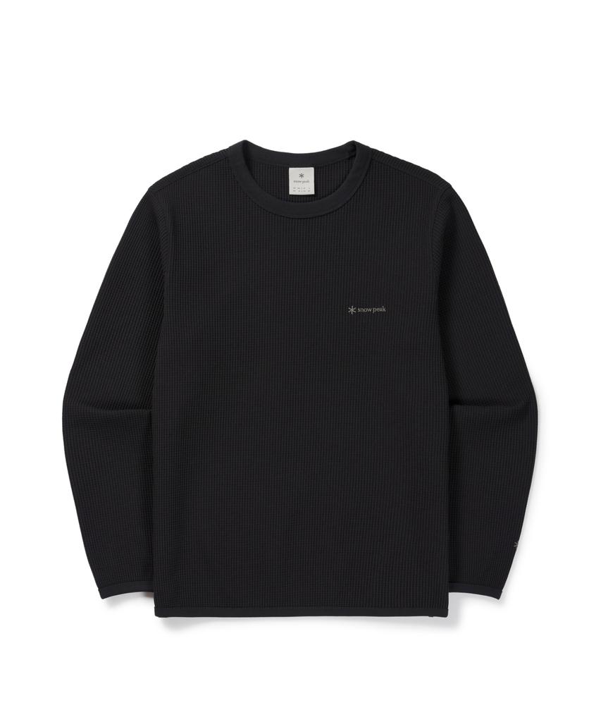 SNOWPEAK APPAREL Teijin Delta Peak Waffle Sweatshirt (S26Futht16) Black