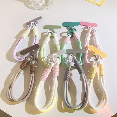 Cute Trendy Short Phone Case Lanyard Wrist Strap Macaron Color Phone Charm Chain for Women