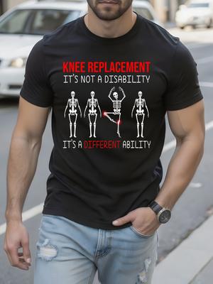 Comfort Cotton Tshirt with Funny Knee Replacement Graphic...