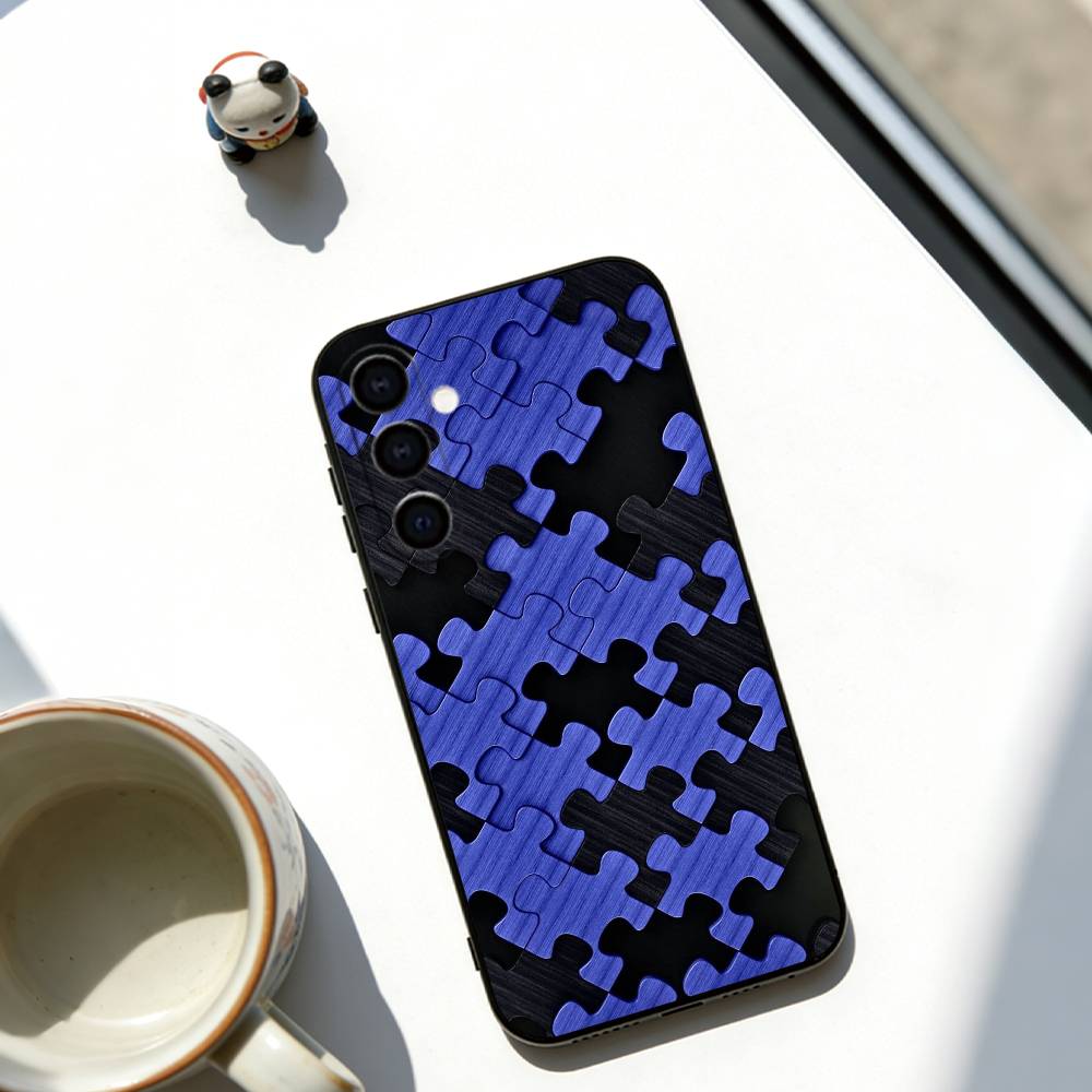 Puzzle Piece Phone Case For Samsung Galaxy A73,A72,A71,A70,A53,A52,A51,Others Soft Black Cover