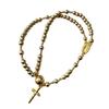 Fashionable Alloy Link Bracelet Ceramic Detail Crucifix Charm Link Chain For Birthday And Anniversary Gift