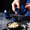 Japanese Sake Set Ceramic Blue Wine Cup Pot Tableware Retro Home Shochu Pot 1 Pot 4 Cups Set Tableware Barware Accessories
