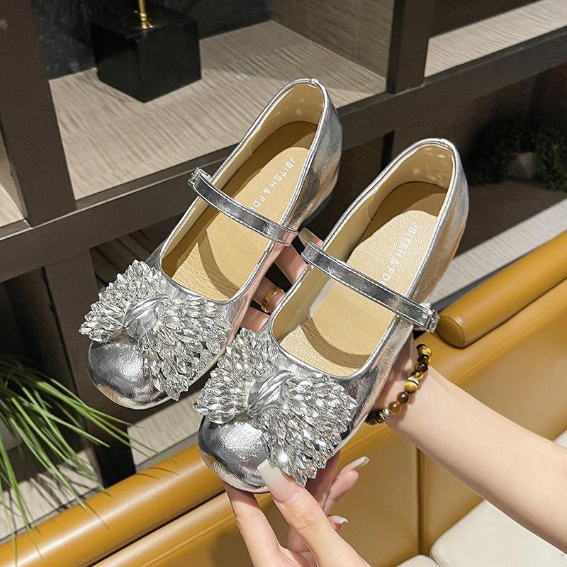French rhinestone bow Mary Jane shoes women's 2025 new beautiful ballet shoes evening gentle shallow mouth single shoes