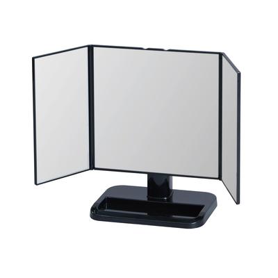 Belca Klappbare Tischplatte B x T x Stehender Make-up Kosmetikspiegel DI-T3LBK Spiegel, Groß, 17.5" 5.7" 10.2" H, Schwarz, Kompakt, Spiegel, Spiegel,