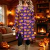 Women's Casual Printed Long Sleeve Neck Dress for Daily Wear
