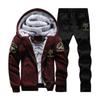 Men Winter Outfits Fleece Coat+Sweatpants Warm Hooded Jacket Fashion Sport Tracksuit
