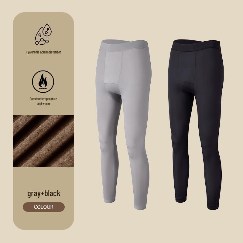 Men’s Ultra-Thin Seamless Self-Heating Thermal Underwear Set - Skin-Enhancing with Hyaluronic Acid for Autumn/Winter
