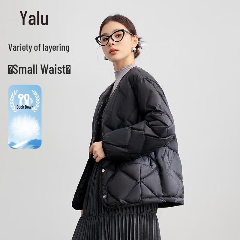 Yalu Women s 2025 Lightweight Slim-Fit Cropped Down Jacket L
