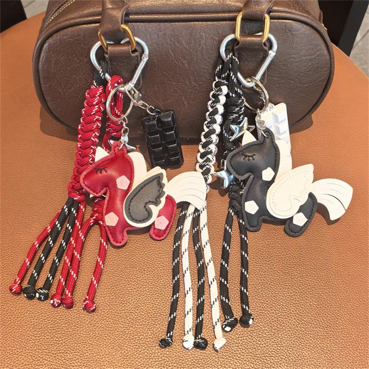 Year of the Horse Unicorn Keychain: Cute Pony Pendant Exquisite Figurine for Backpack