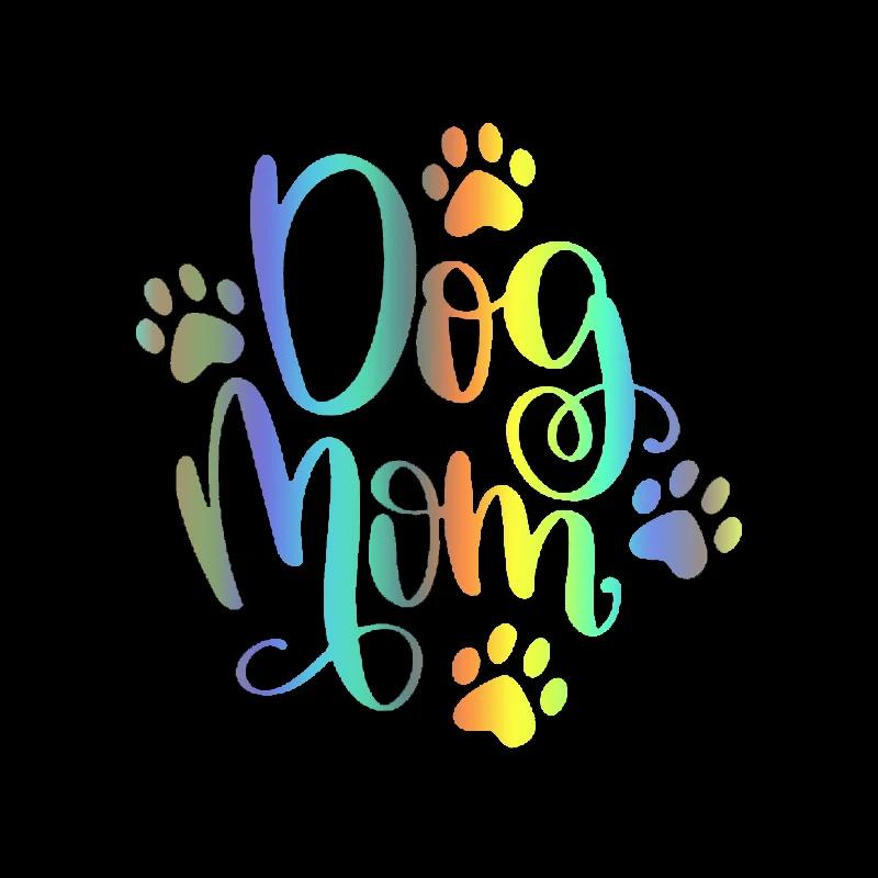 Waterproof 15x15cm Vinyl Decal Dog Mom Adorable Dog Pattern Sticker Show Your Love For Pets Fit Car Truck SUV Body Window Decor