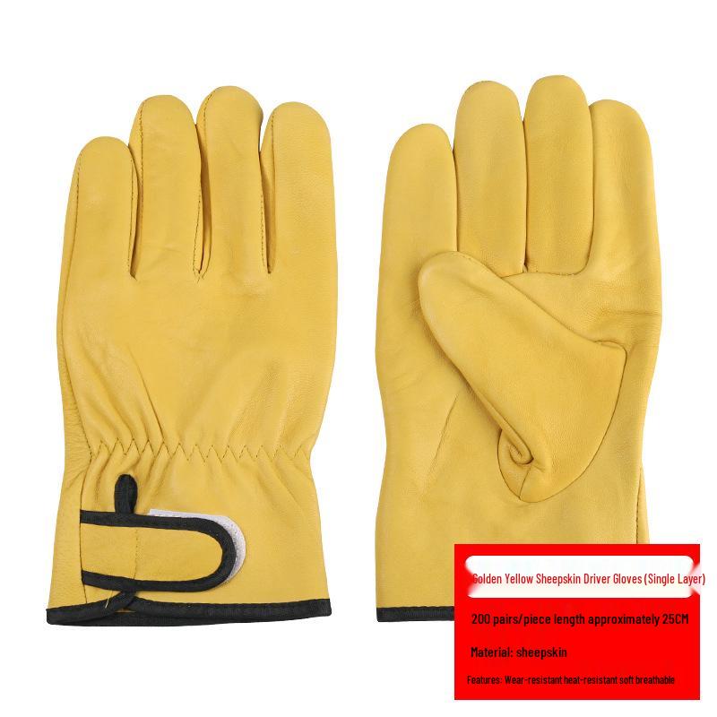 Sheepskin Welder's Gloves: Heat-Insulating, Wear-Resistant, Thickened, Durable, Protective, Double-Layer Welding Gloves with Free Shipping.