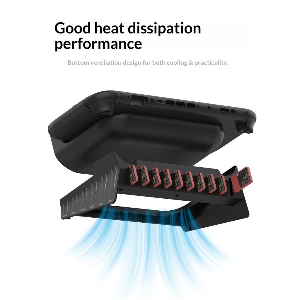 PGTECH GP-395 For Nintendo Switch OLED/Switch 2 Game Console Storage Rack Horizontal Stand with 10 Game Card Slot