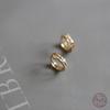 925 Sterling Silver Simple Inlaid Zircon Round Earrings Women Classic Temperament Goddess Jewelry Accessories Gift
