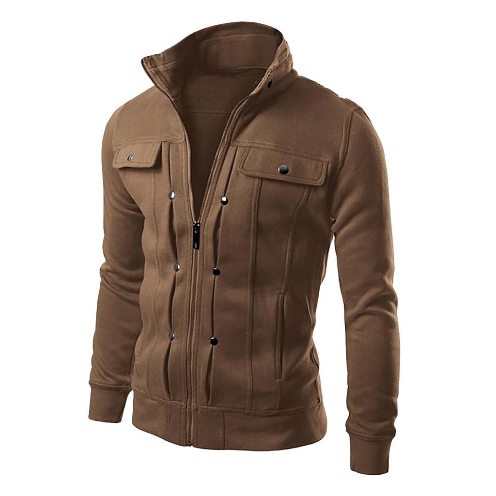 Men's Casual Camouflage Sports Sweatshirt Long Sleeve Zipper Hooded Jacket Coat