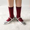 Medias de algodón de media pantorrilla sin hueso con rayas verticales rojas de Angola para mujer, otoño e invierno, nuevas