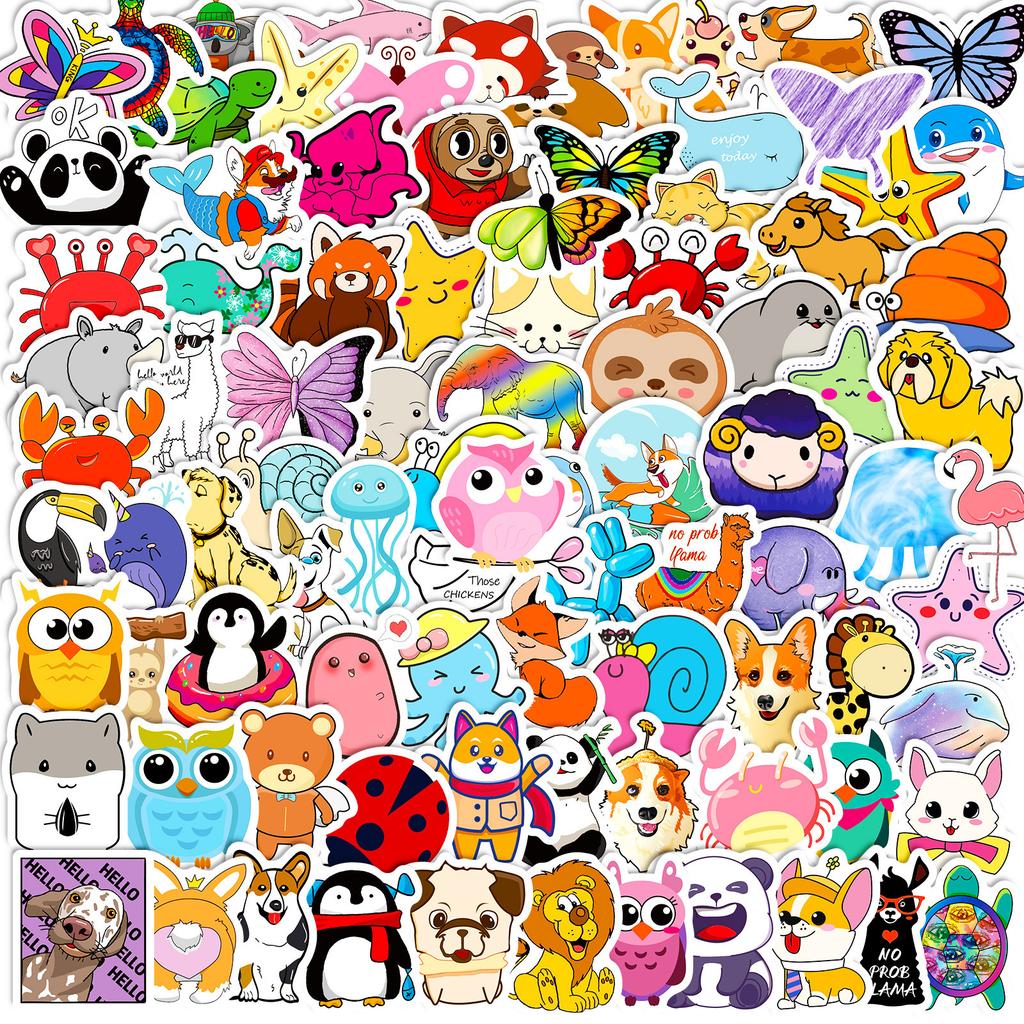 100 Small Size 4Cm American Animal Stickers Cartoon Cute Notebook Skateboard Water Cup Luggage Sticker
