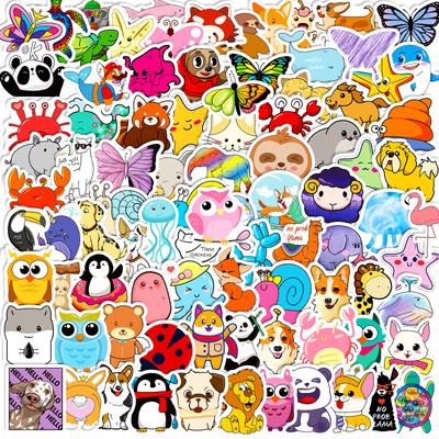 100 Small Size 4Cm American Animal Stickers Cartoon Cute Notebook Skateboard Water Cup Luggage Sticker