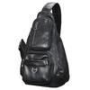 Genuine Leather Men Bag Chest Bag Single Shoulder Bag Leather Chest Pack Riding Bag Sports For Man Male Black Chest Backpack Bag
