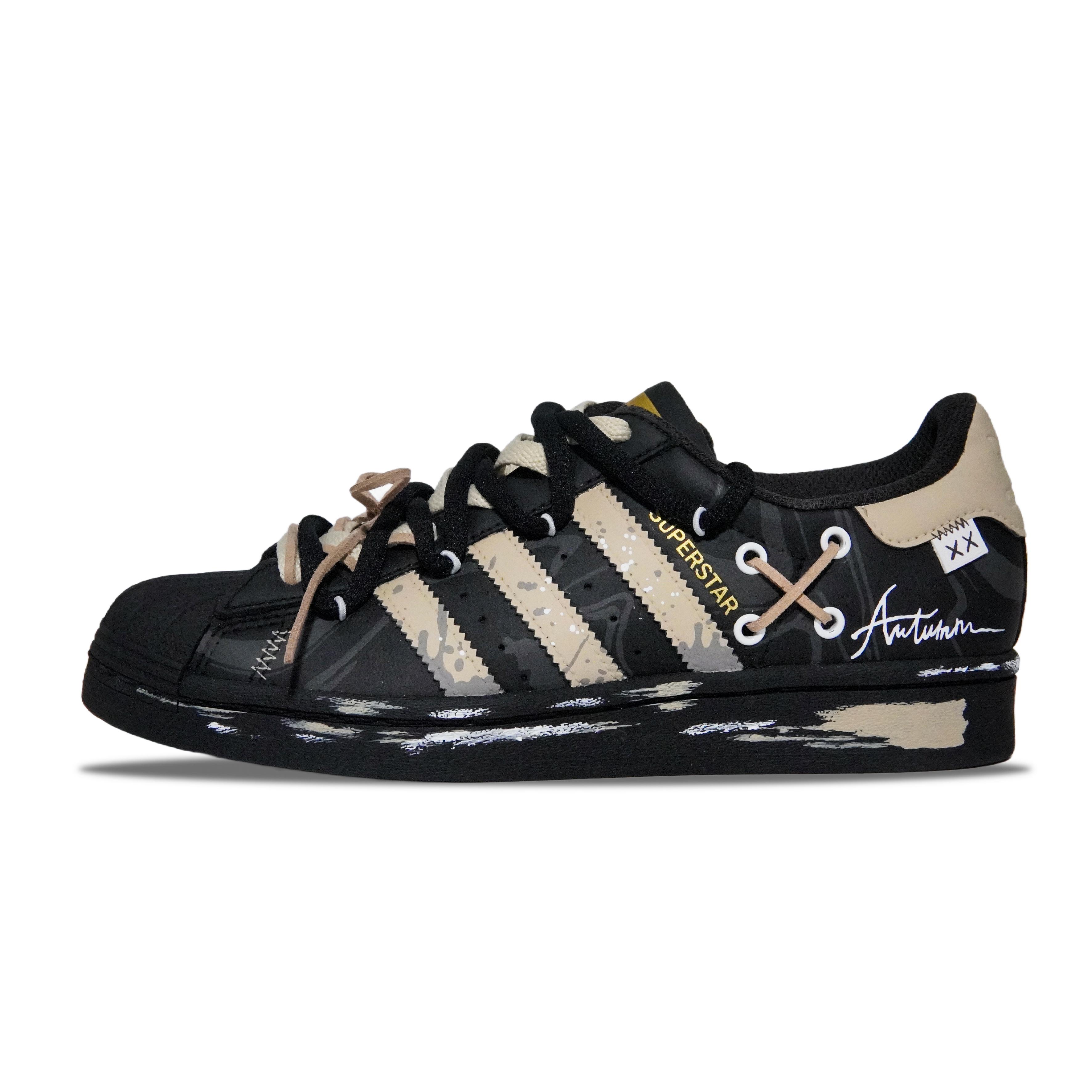 

Adidas Originals SUPERSTAR Slip Resistant Abrasion Resistant Low top Skateboard Shoes Unisex Black Brown EG4959(Team252-) 41⅓