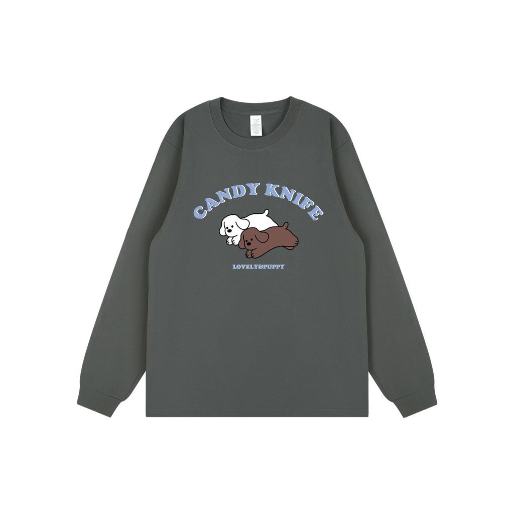 2024 Trend Unisex Cartoon Print Cotton Long Sleeve T-shirt for Autumn/Winter