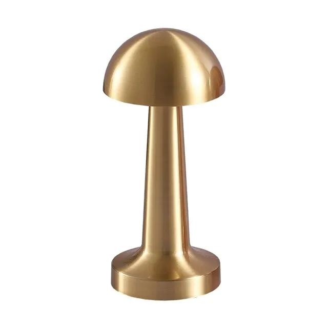 Modern LED Dining Table Lamp 3-Color Retro Bar Night Light Touch Sensor Rechargeable Coffee Table Decorative Lamp Metal Shade