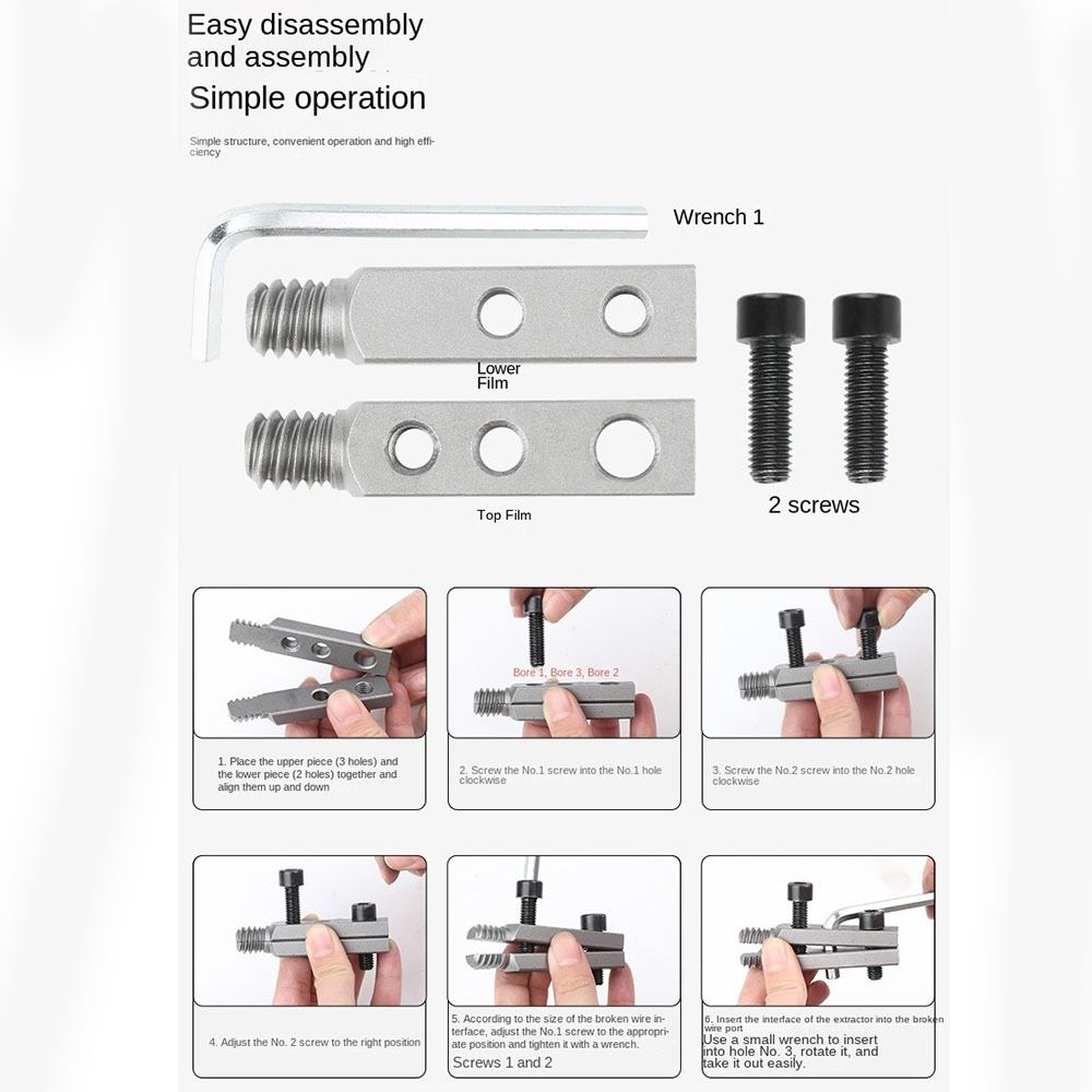 Compact Broken Pipe Thread Extractor Easy Removal Wire Breakage Extractor  Manual Plumber Tool