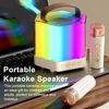 Bezdrátový karaoke systém s mikrofony, LED osvětlením, dobíjecími Bluetooth kompatibilními mini karaoke reproduktory