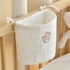 Baby Cot Hanging Storage Bag Bedside Hanging Storage Pocket Cotton Bag for Organizing Diapers & Toy Beside this crib